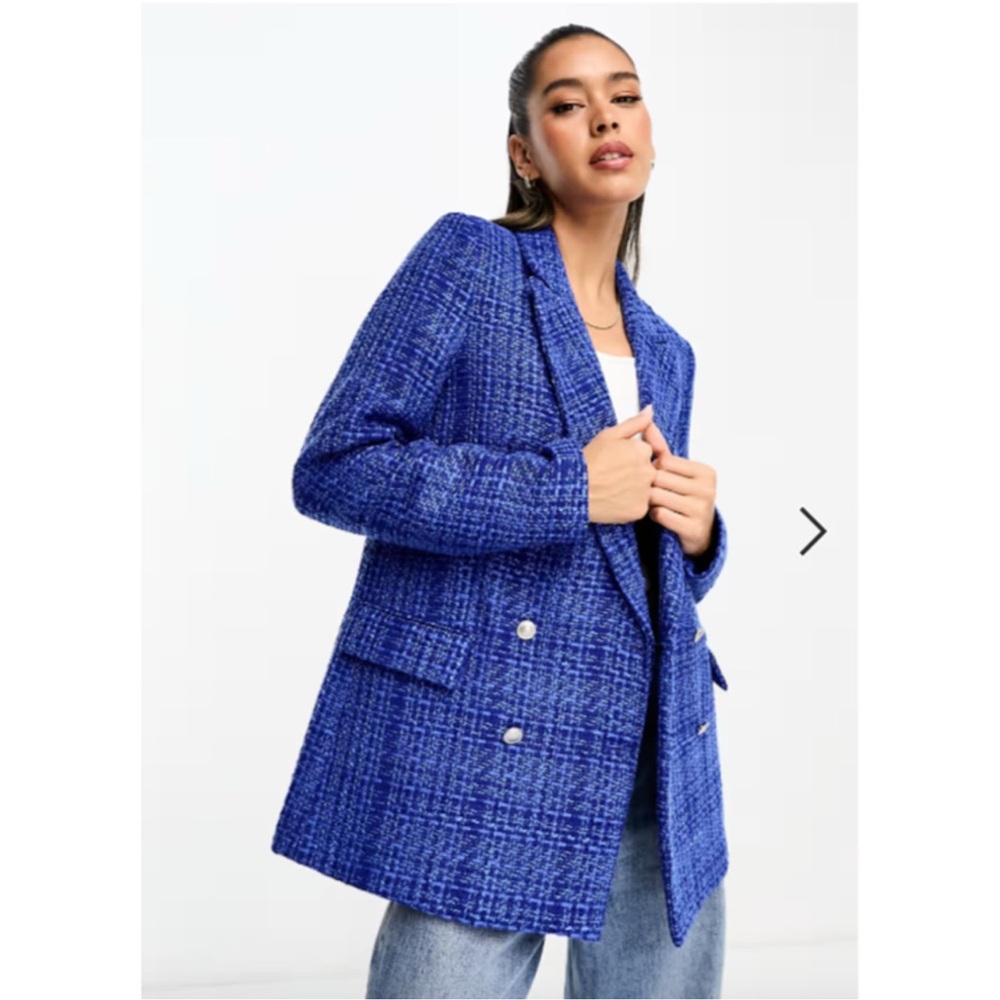 French Connection Royal Blue Tweed Blazer
